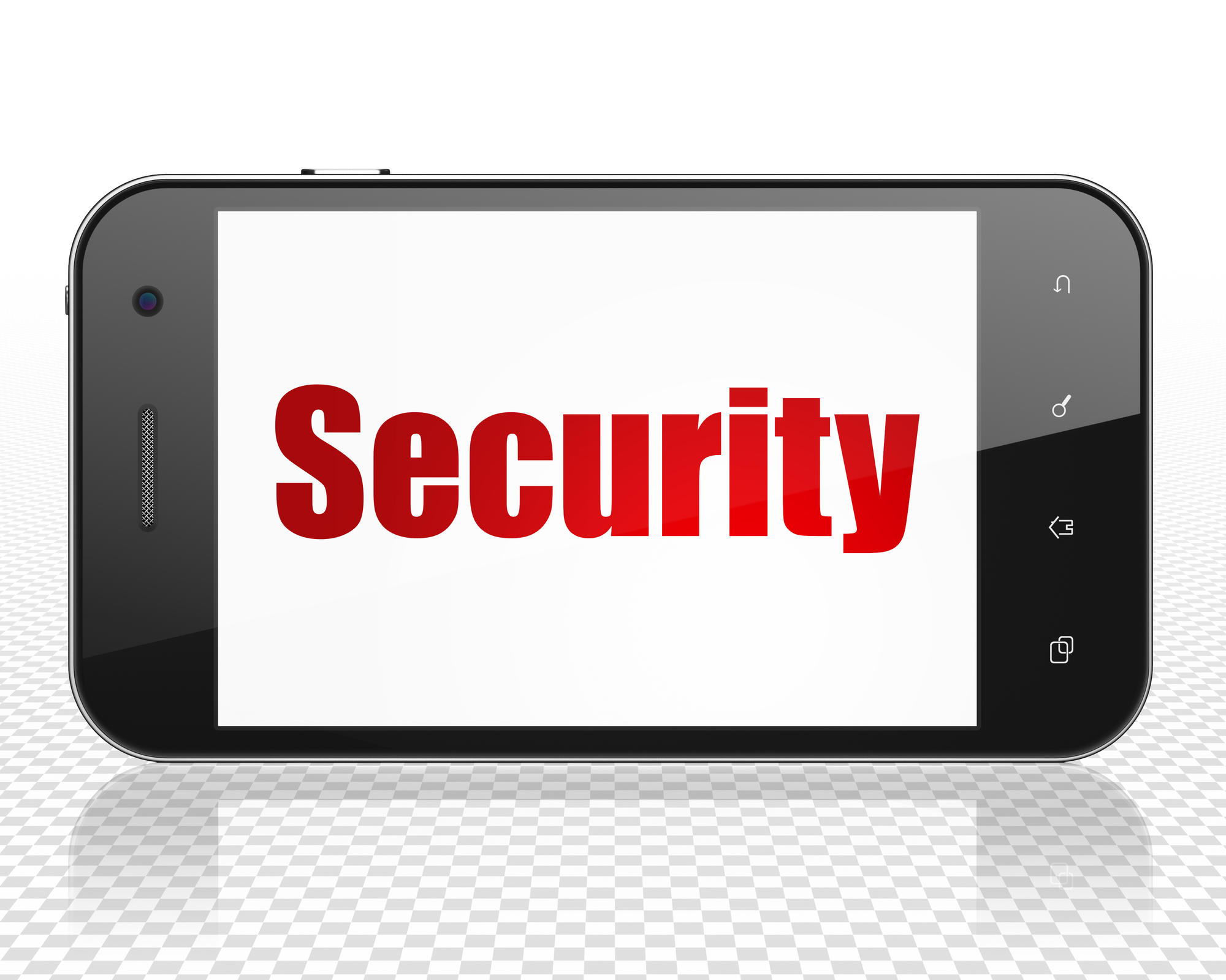 Protection concept: Smartphone with red text Security on display
